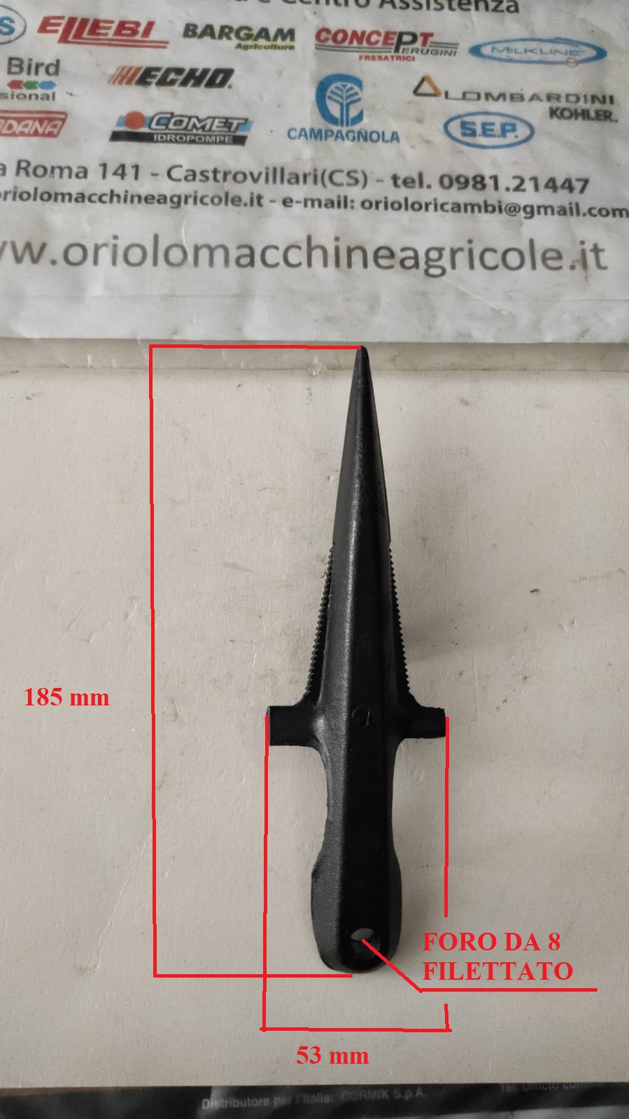 DENTE SINGOLO FALCIATRICE